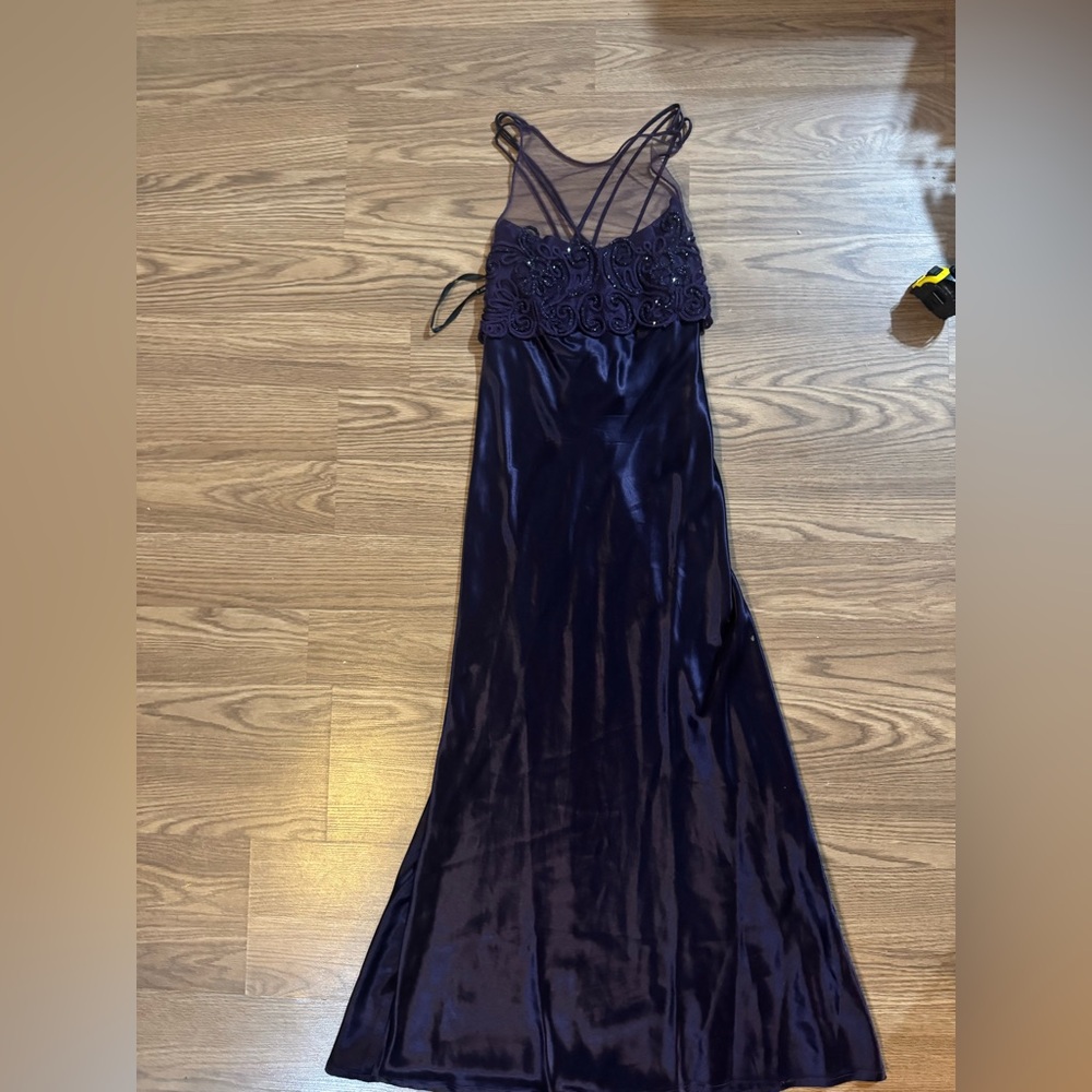Roberta Bridal Deep Purple Backless Dress